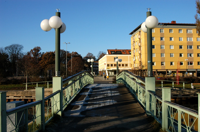 view of pedrestrian bridge. 